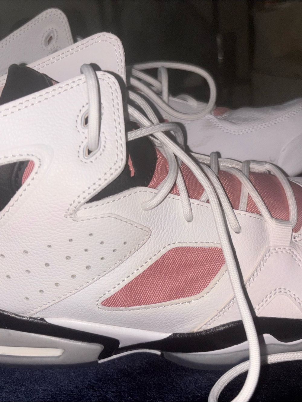 Jordan Men's White and Pink High Top Sneakers
